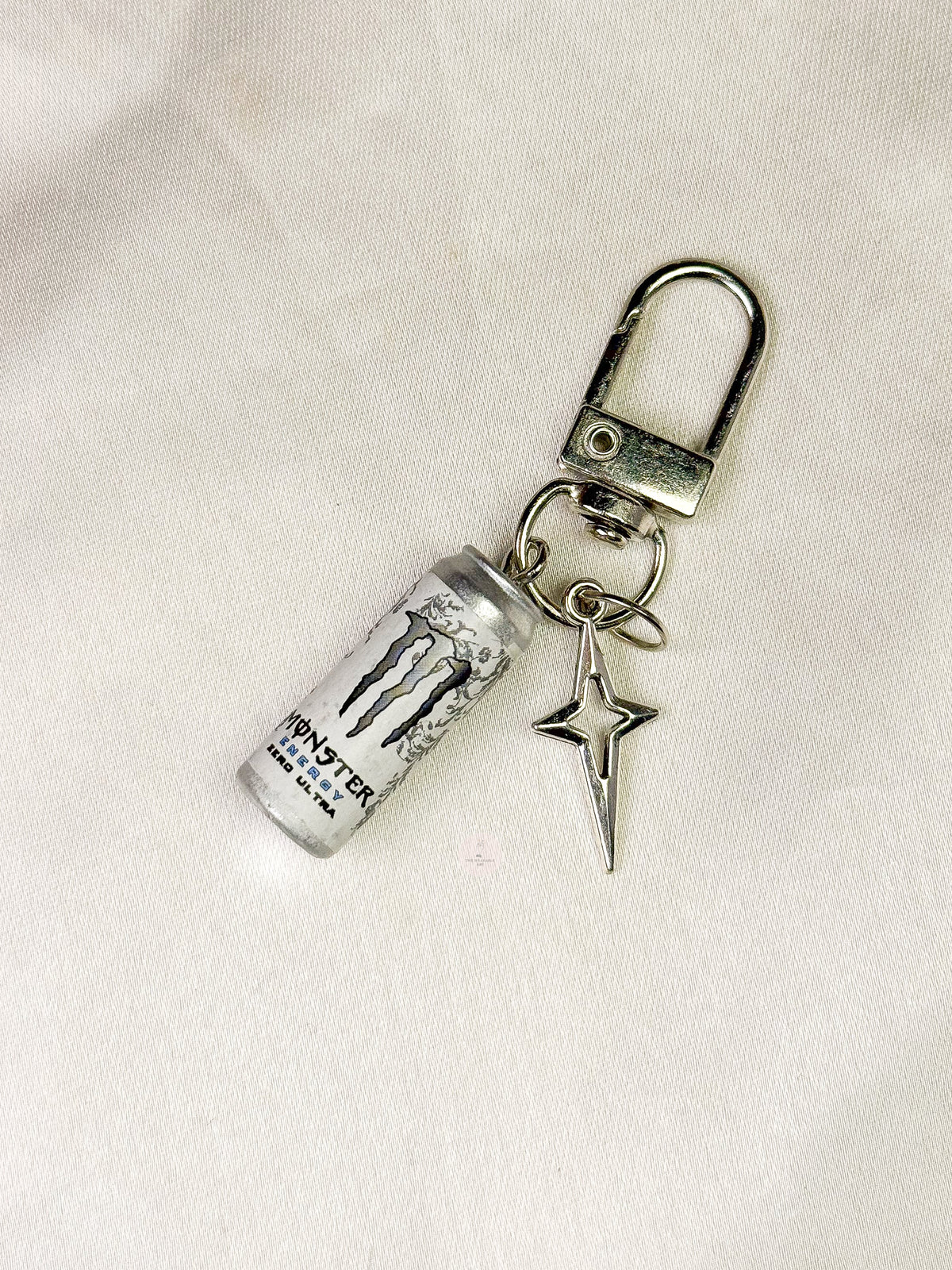White Monster Keychain