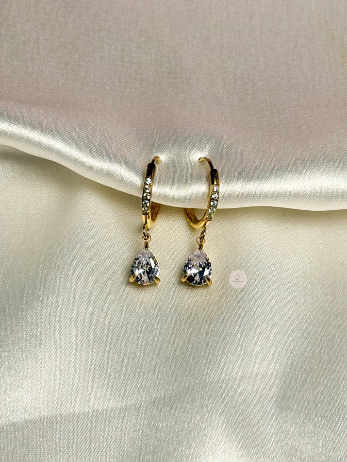 Tear Drop Diamond Earrings