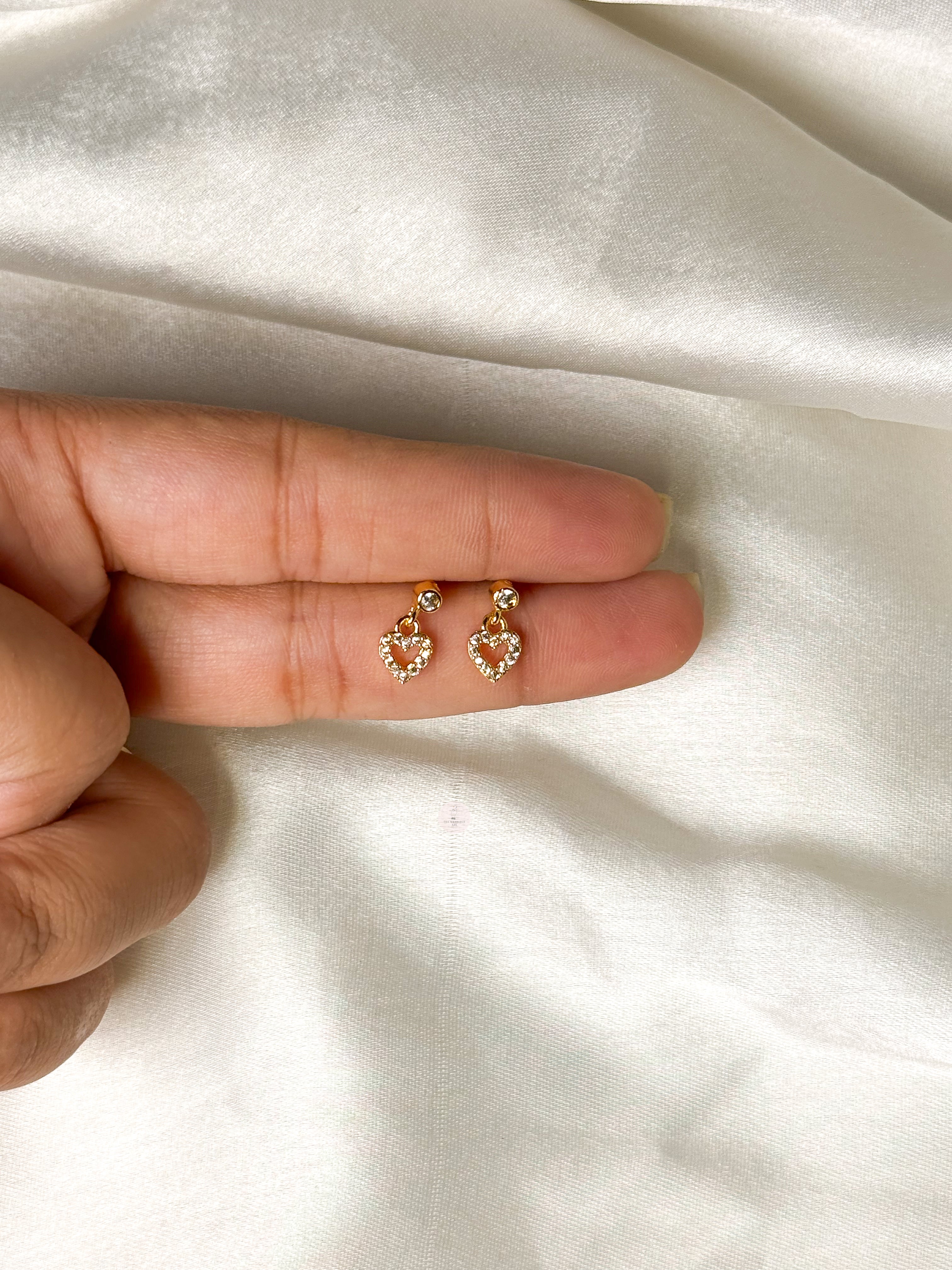 Cute Heart Ball Back Studs