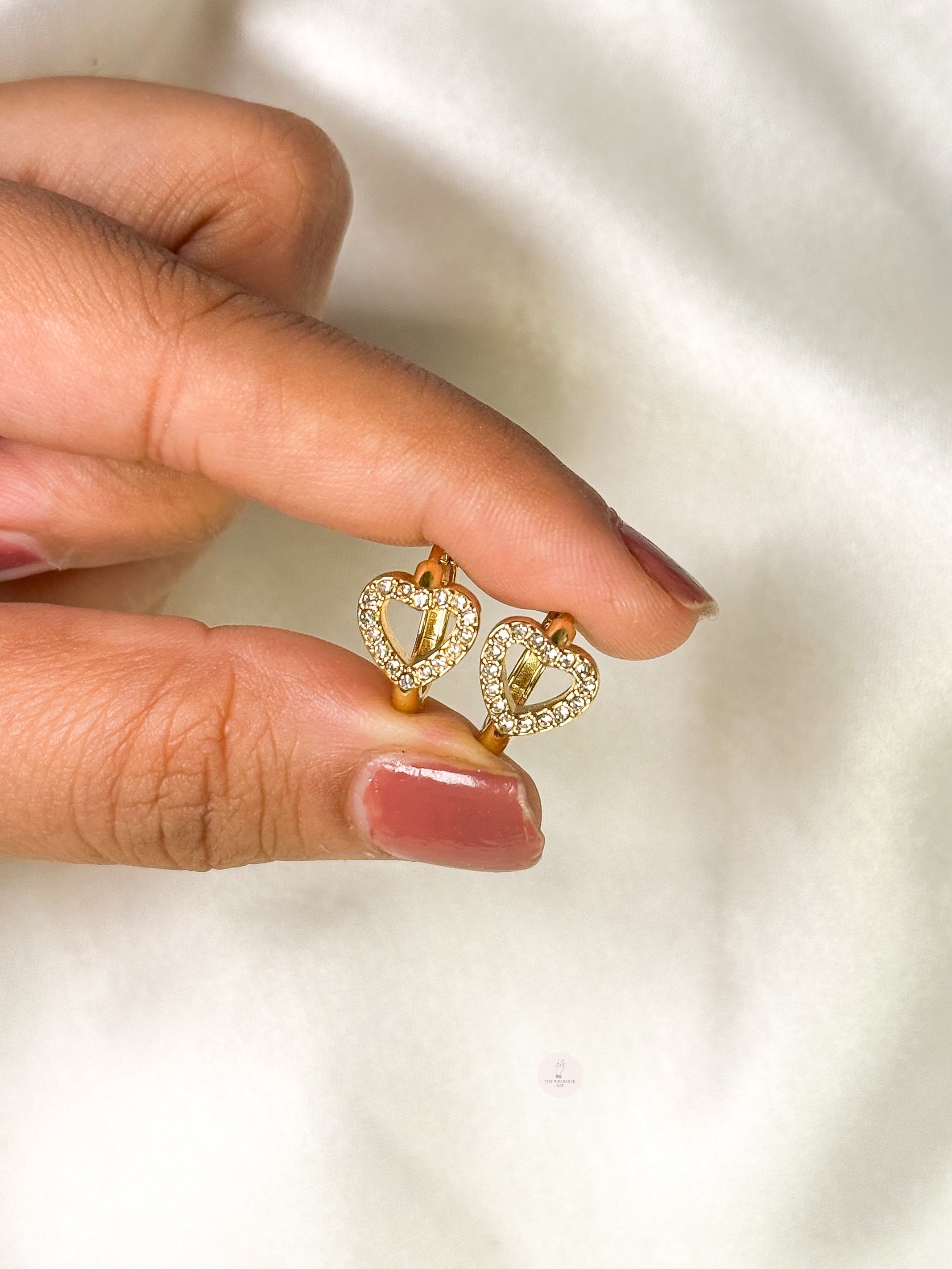 Heart Mini Hoops