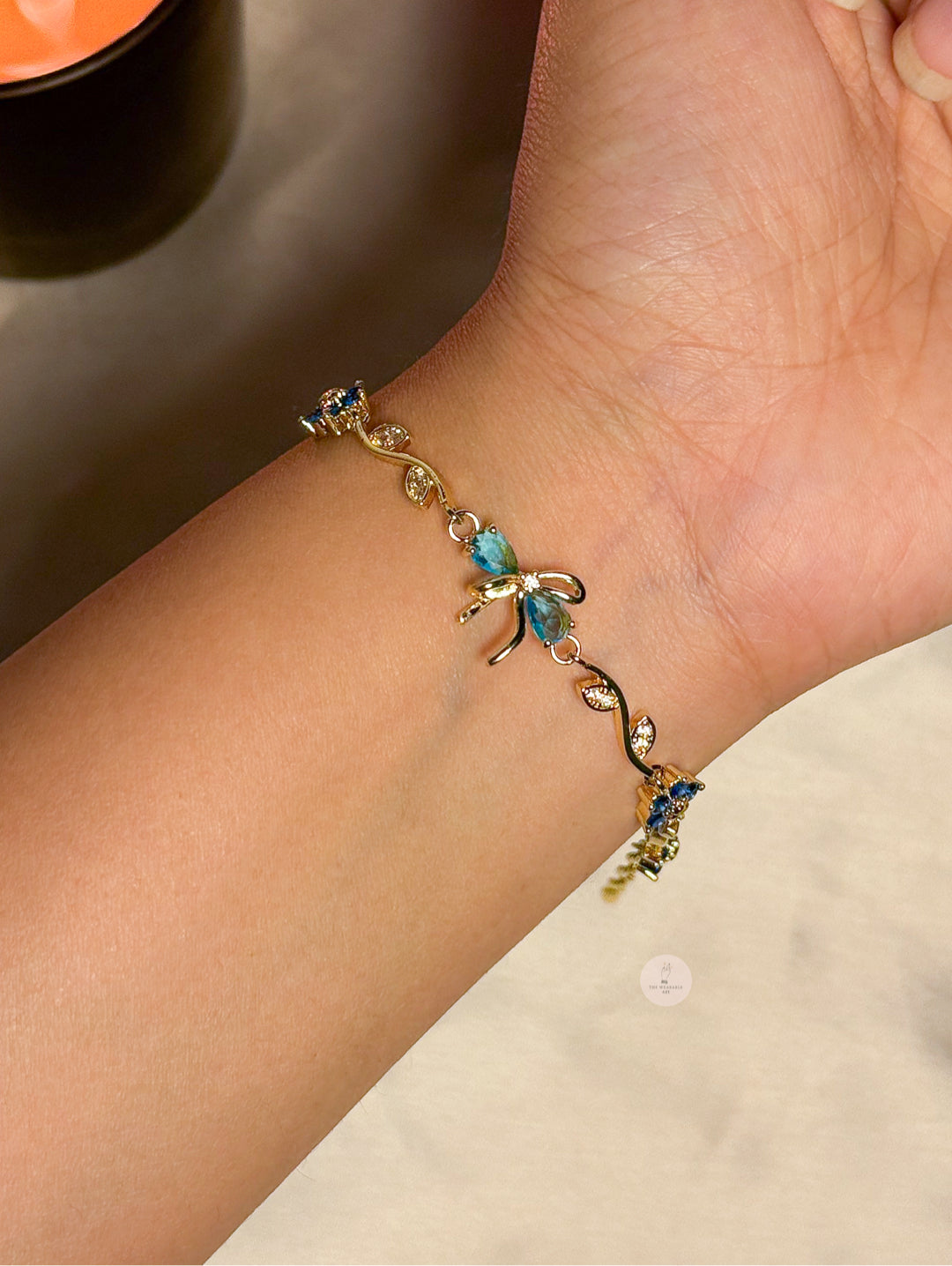 Blue Bow Charm Bracelet