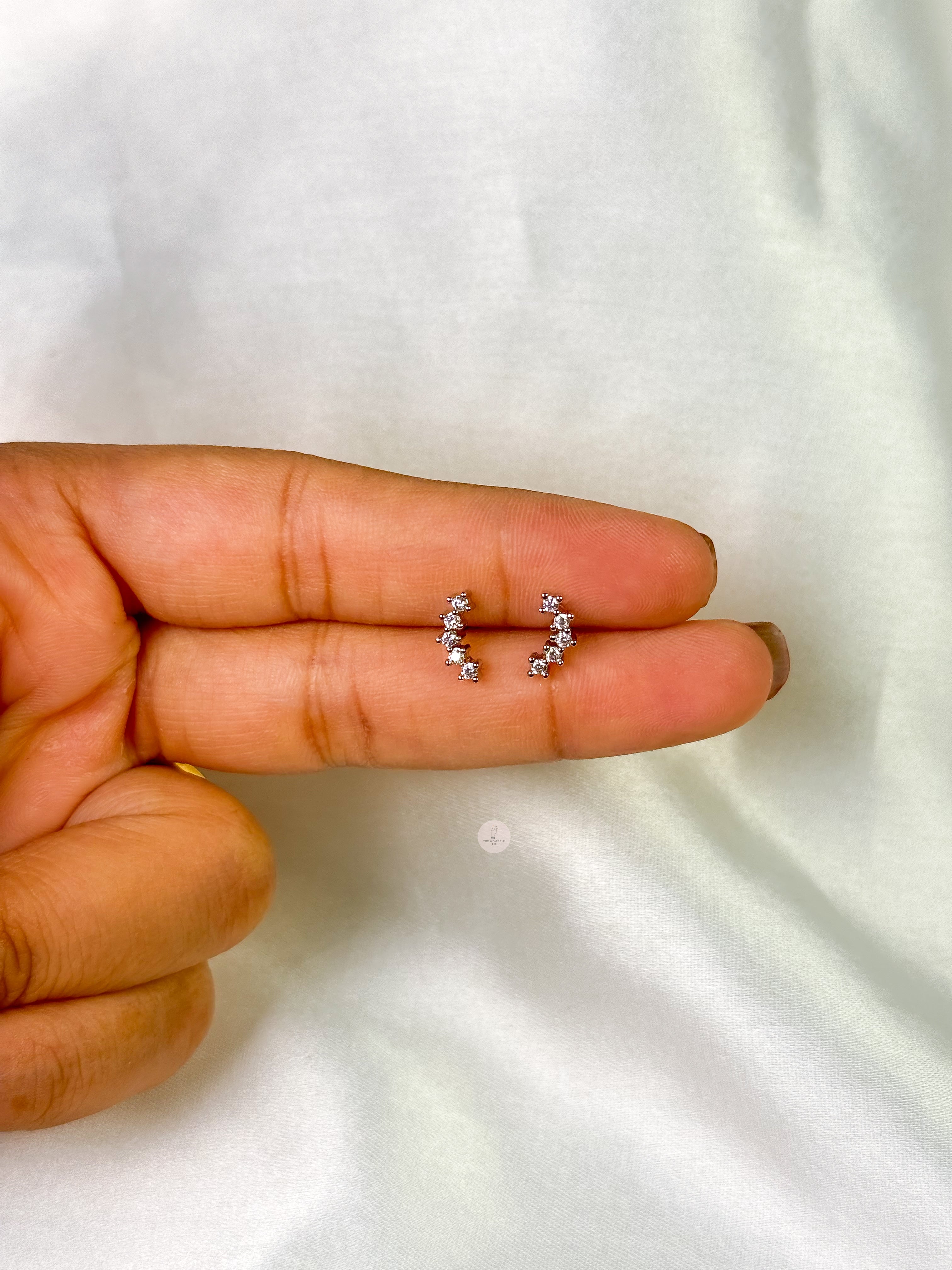 Starlit Silver Ball Back Studs