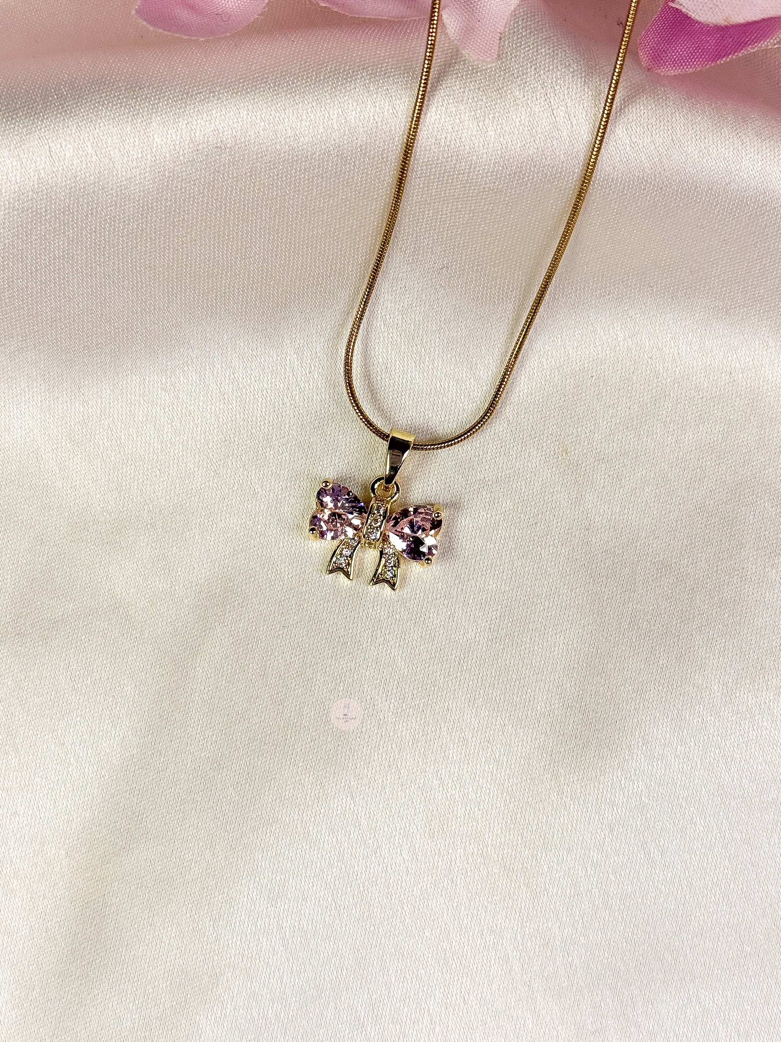 Blush Bow Necklace