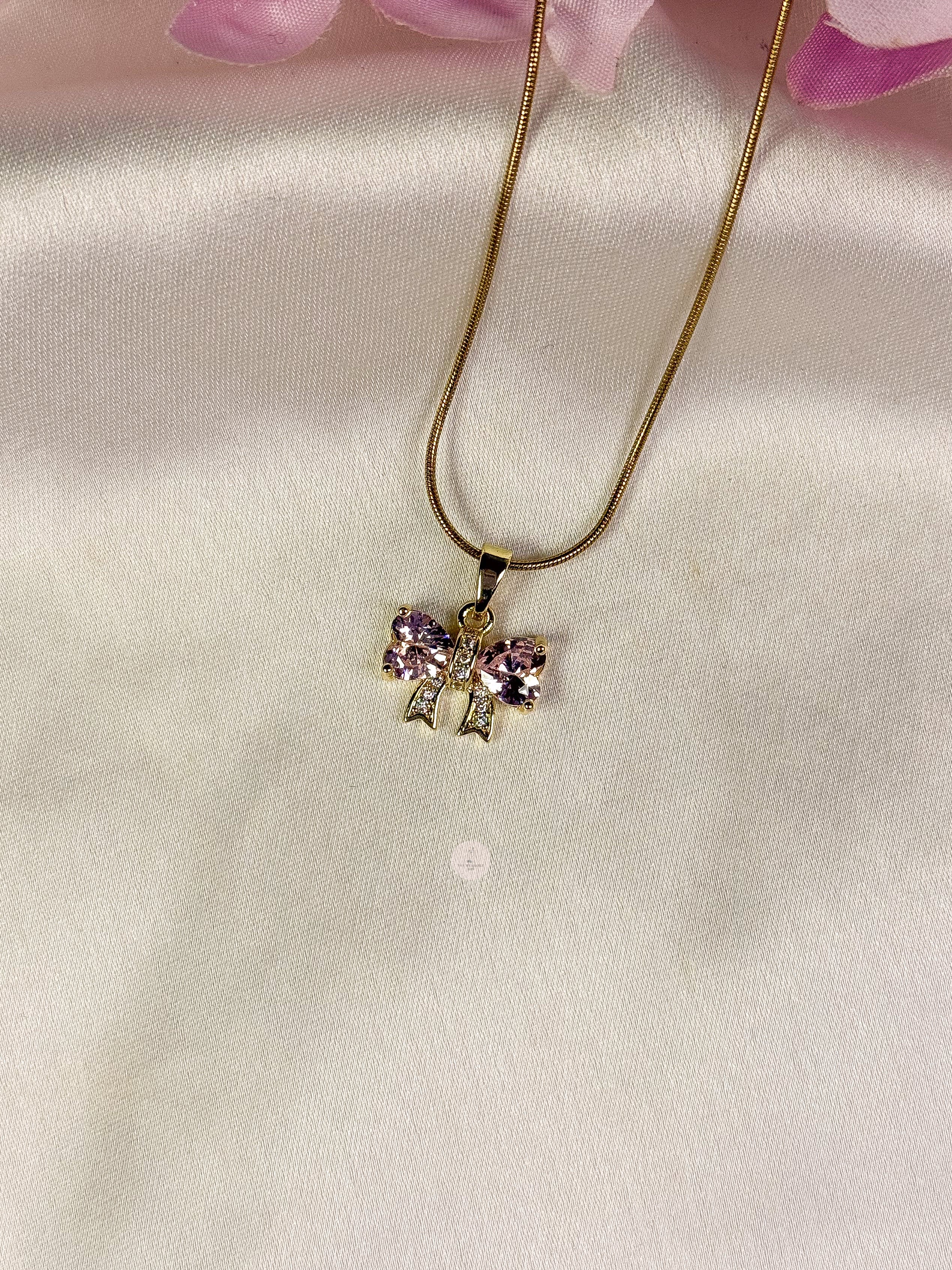 Blush Bow Necklace