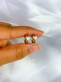Ivory Heart Mini Hoops