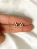 Floral Diamond Ball Back Studs