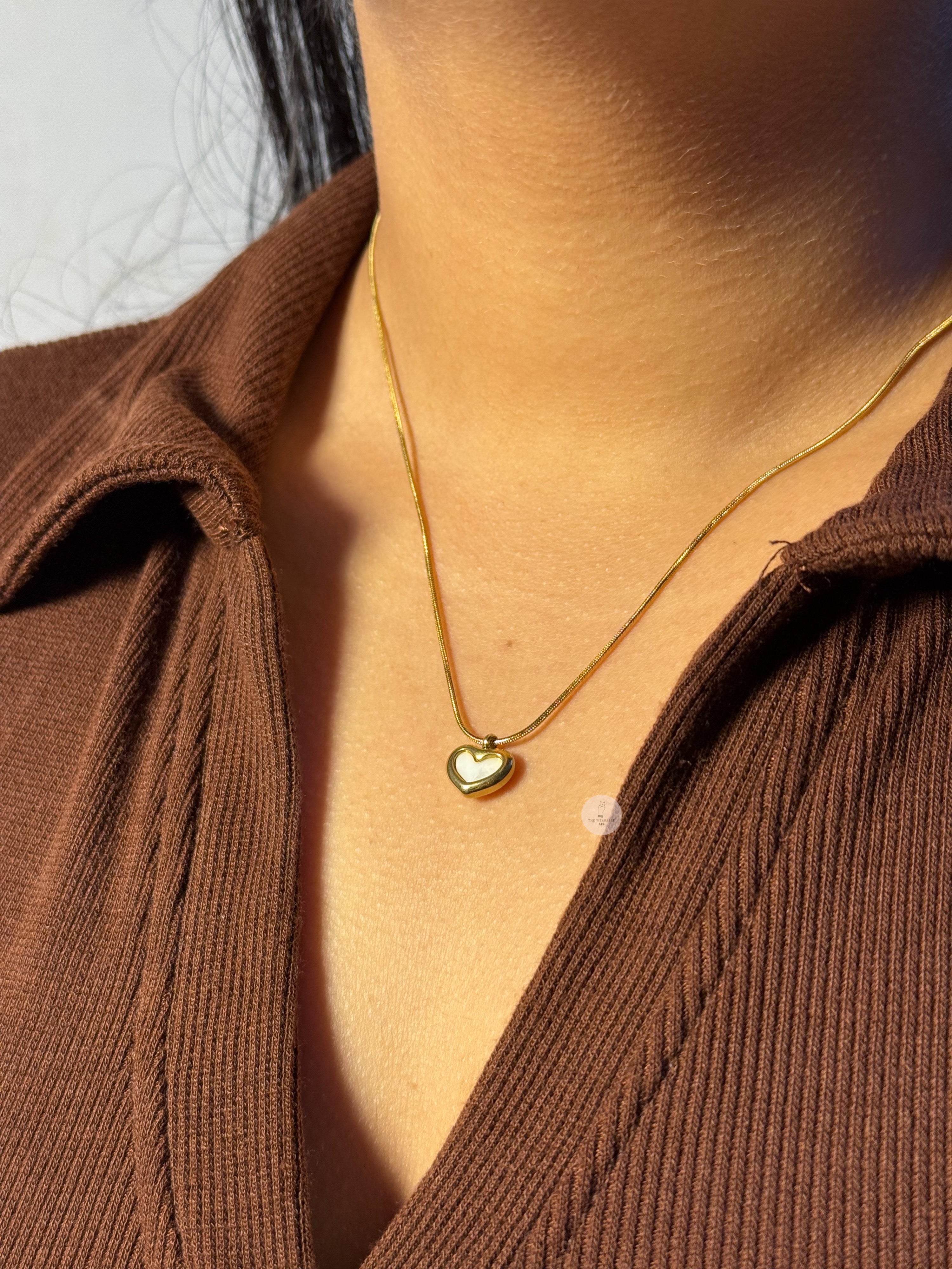White Heart Necklace