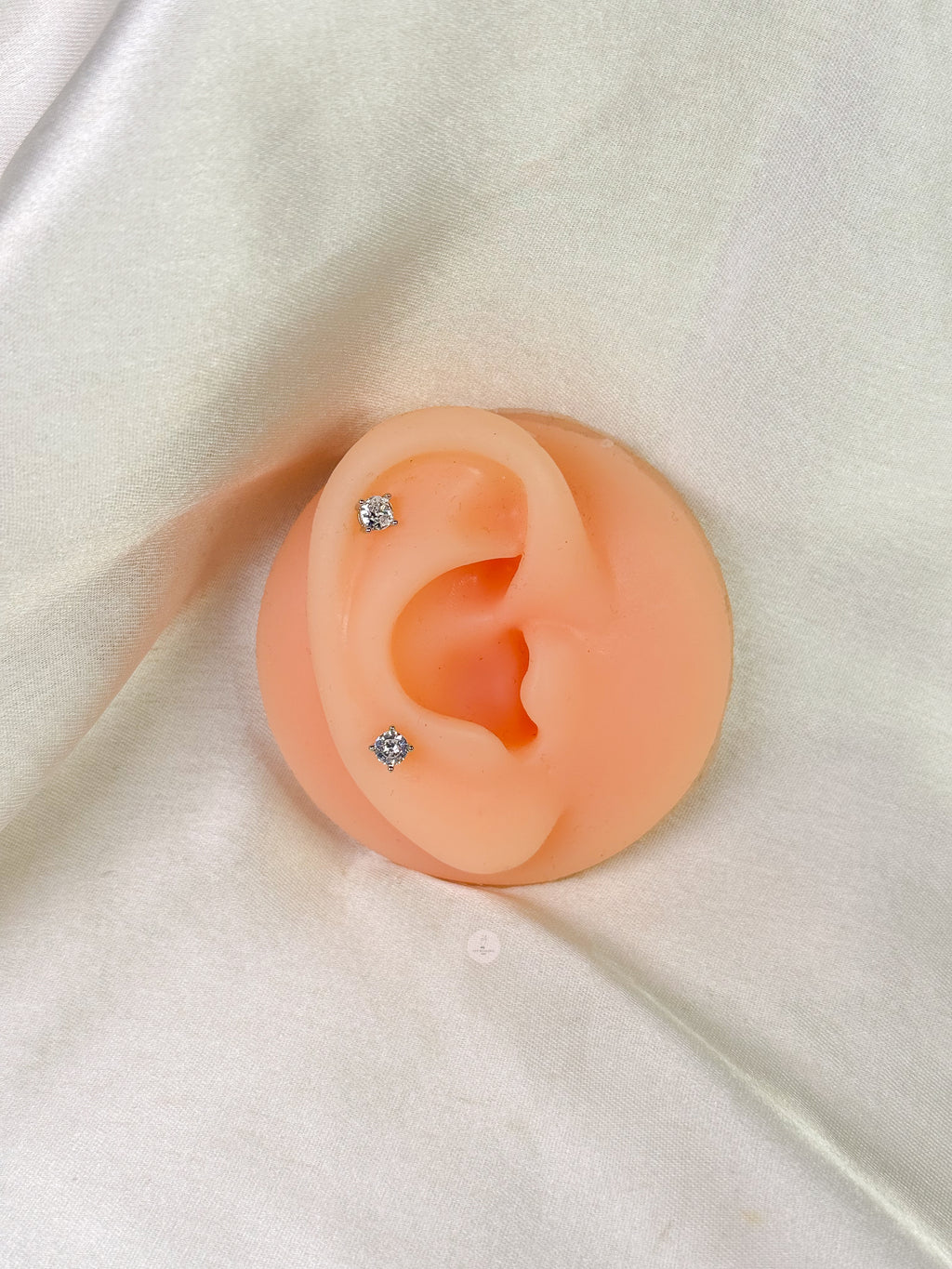 Silver Diamond Ball Back Studs