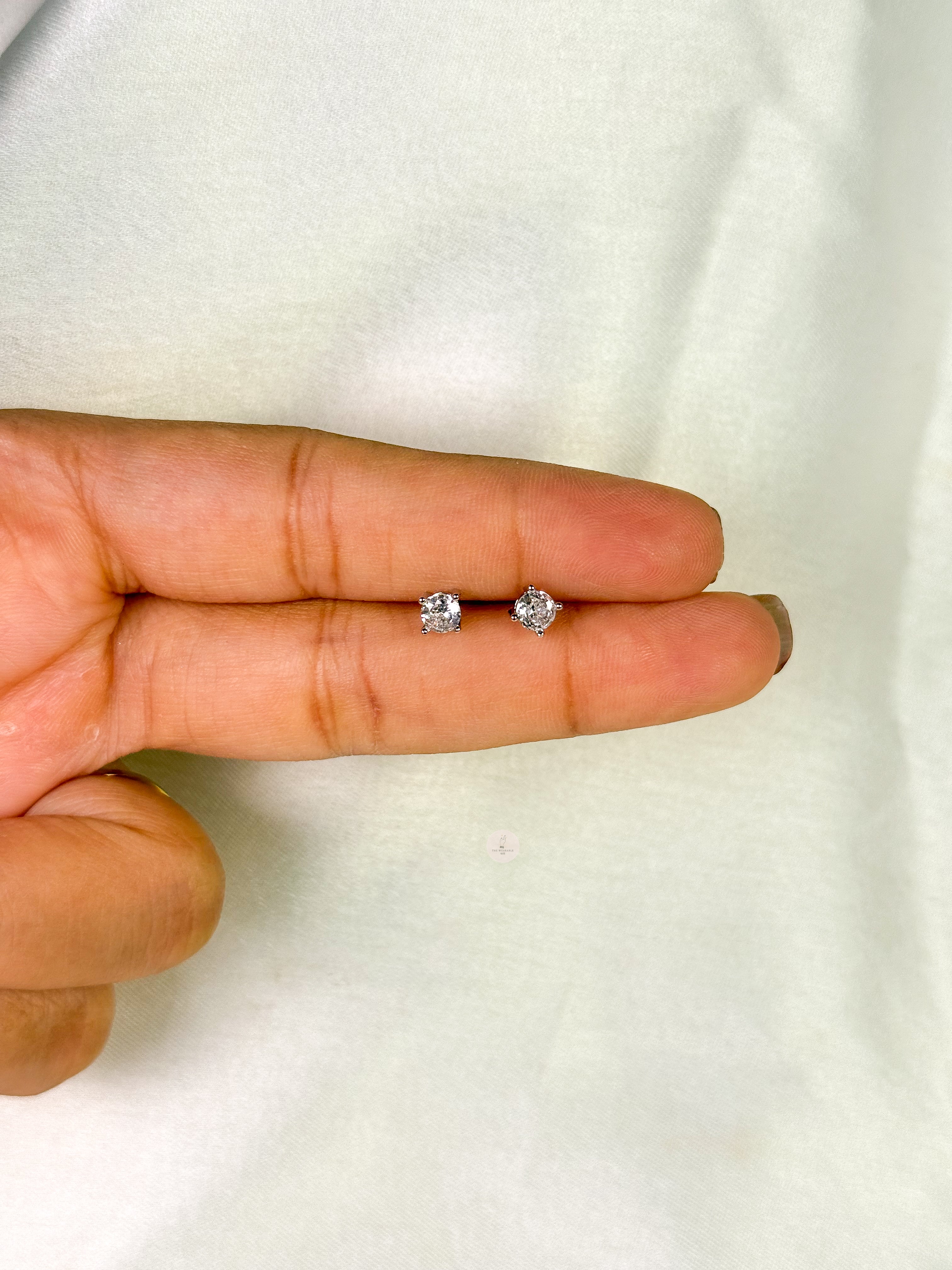 Silver Diamond Ball Back Studs