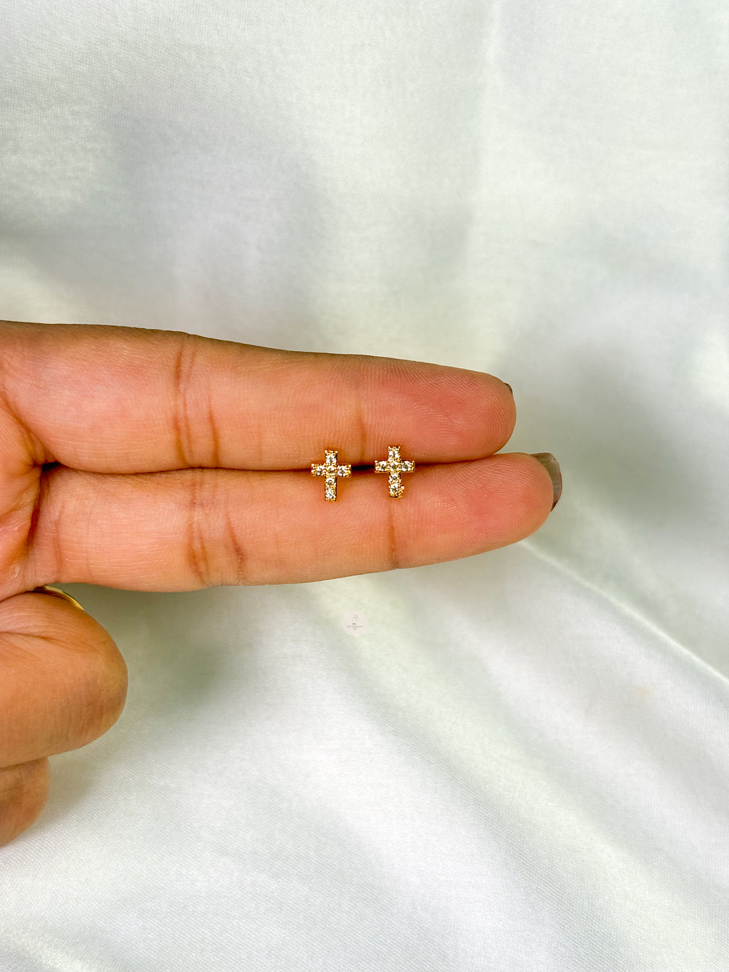 Cross Gold Ball Back Studs