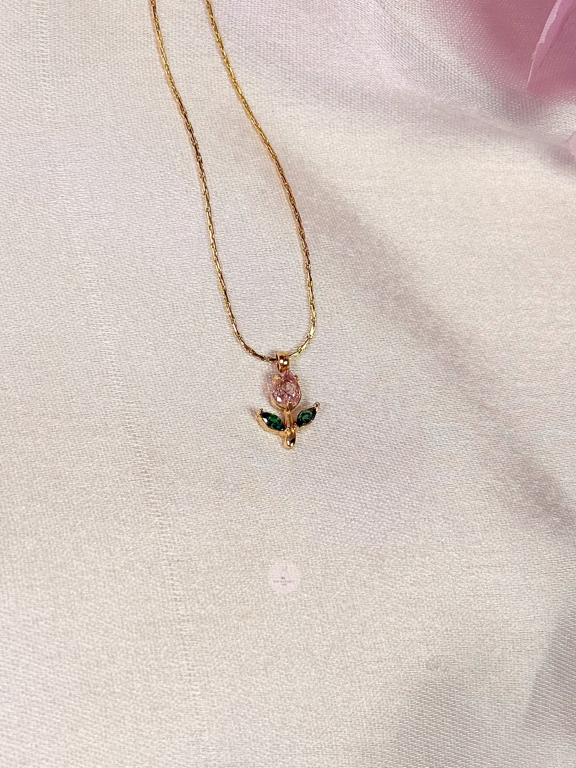 Pink Tulip Necklace