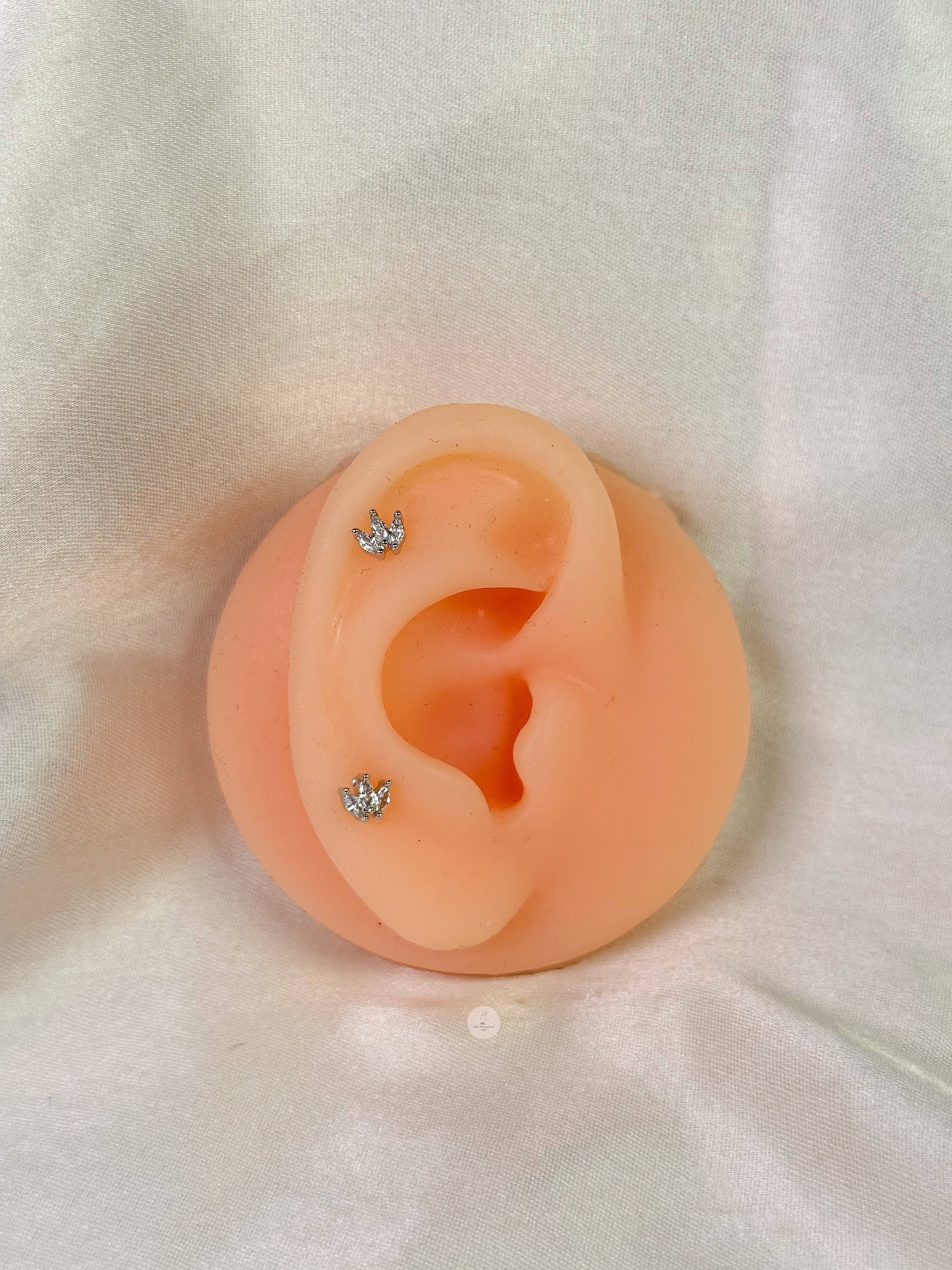 Crown Silver Ball Back Studs
