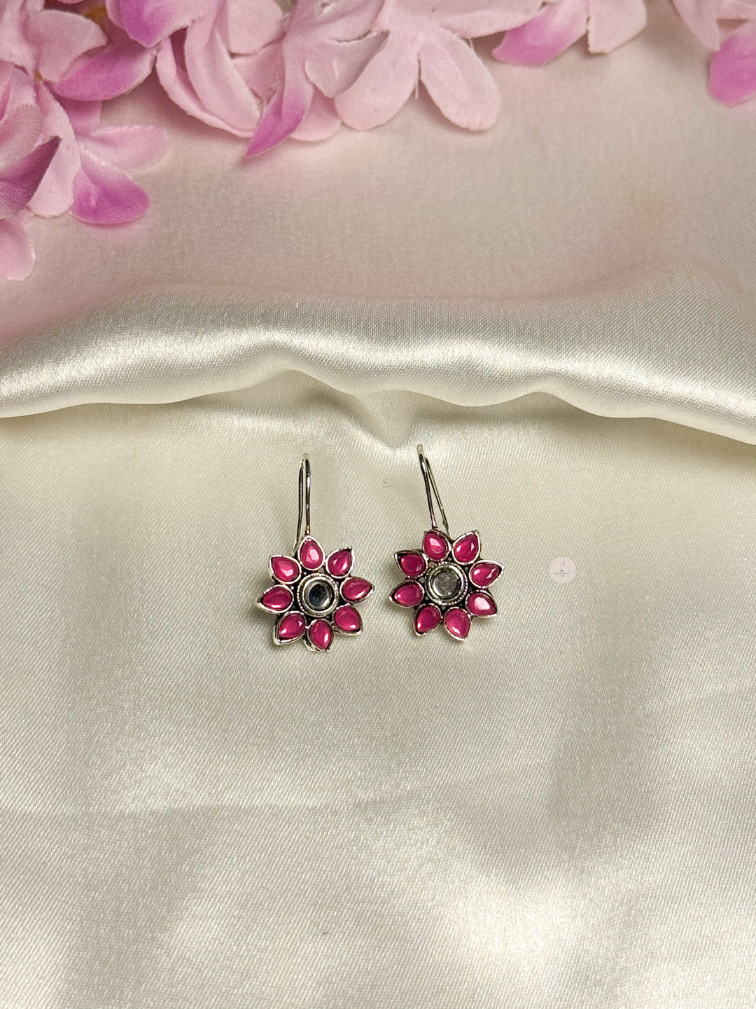 Oxidised Pink Earrings
