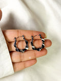 Silver Charm Hoops