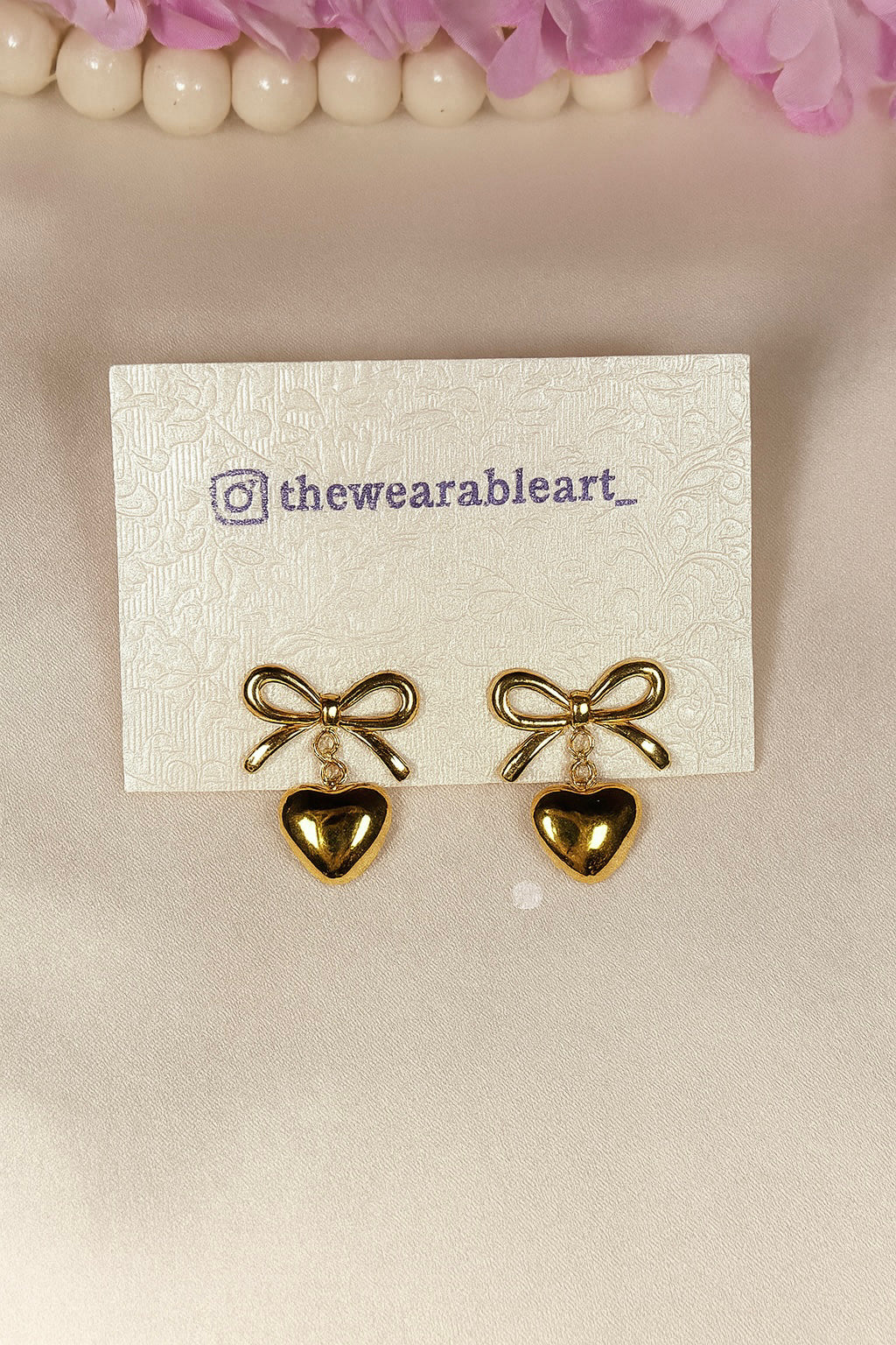 Bow Heart Earrings