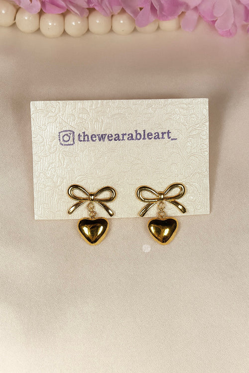 Bow Heart Earrings