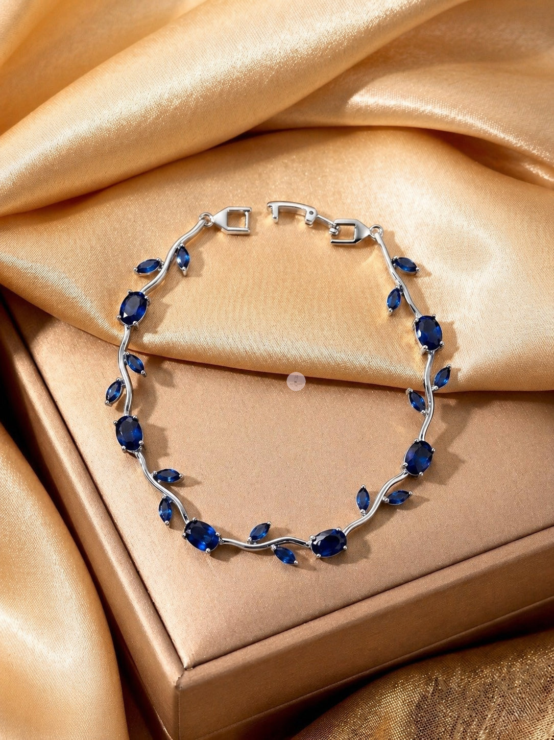 Silver Blue Tulip Bracelet