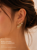 Diamond Bow Stack Earrings