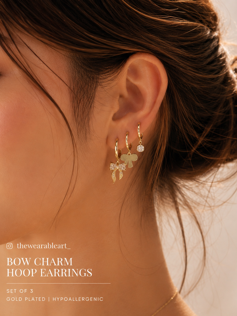 Diamond Bow Stack Earrings