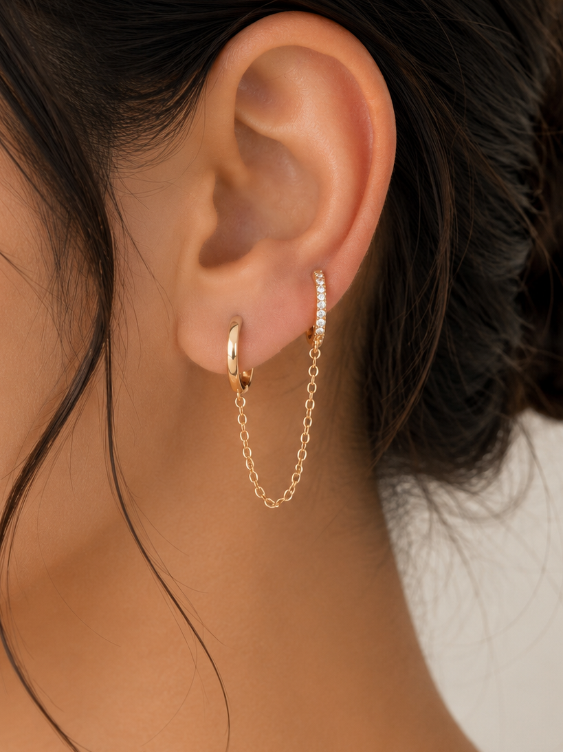 Dual chain earrings