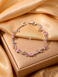 Silver Blush Pink Tulip Bracelet