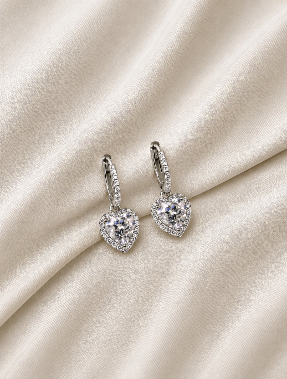 Alia Bhatt Diamond Heart Hoops
