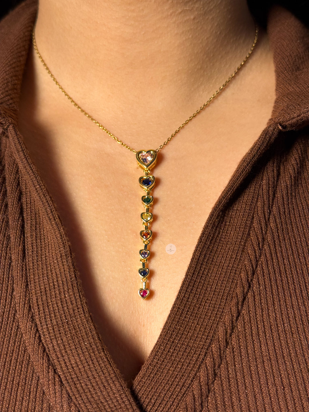 Crystal Heart Necklace(Multicolor)