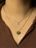 Delicate Diamond Heart Necklace