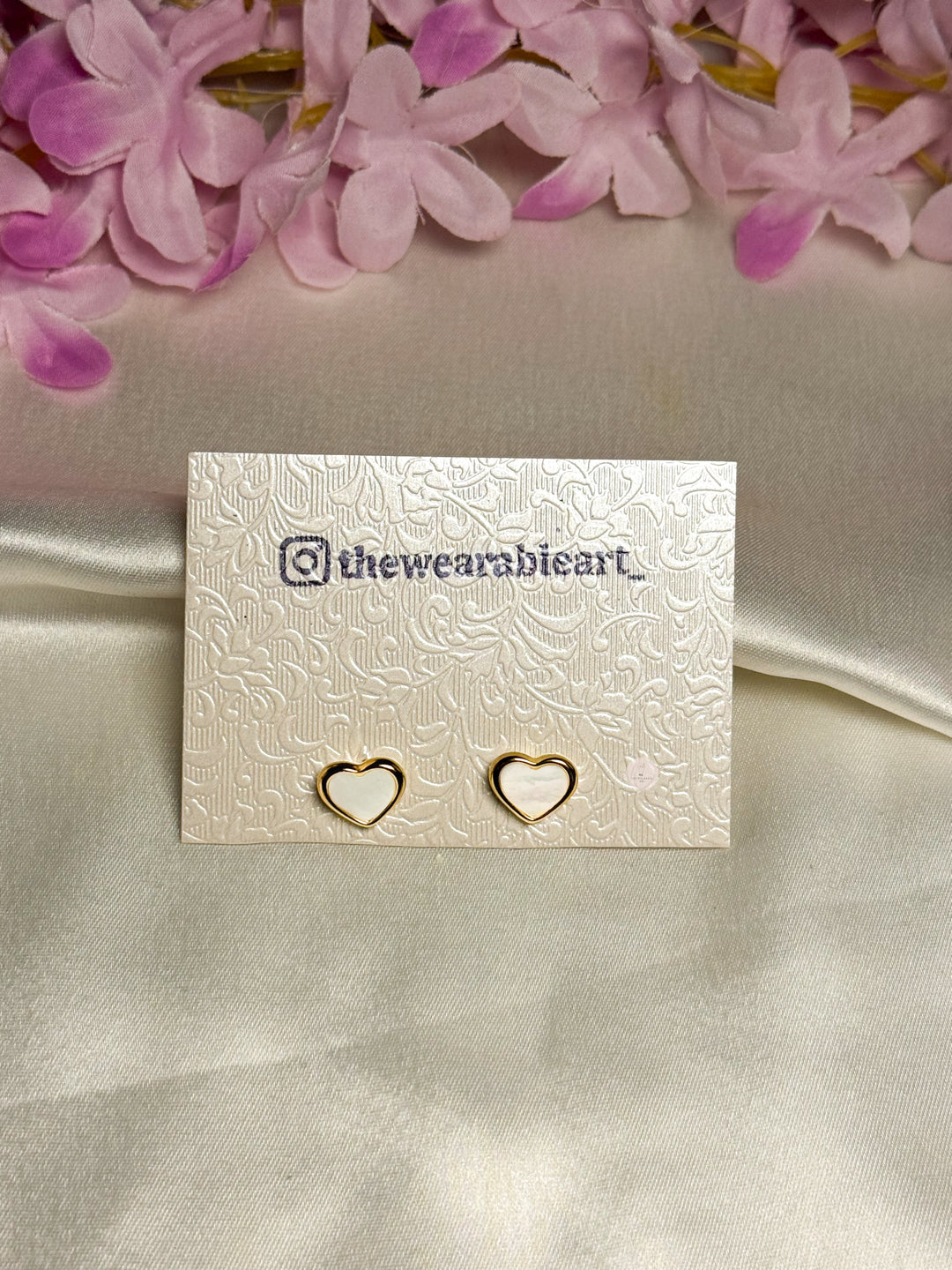 White Heart Studs