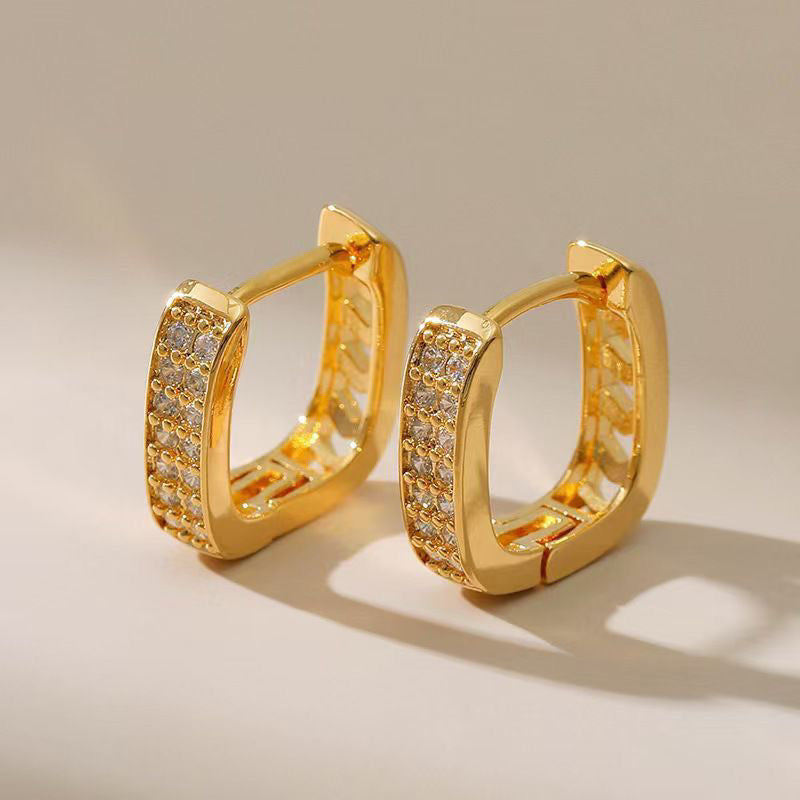 Diamond Studded Hoops