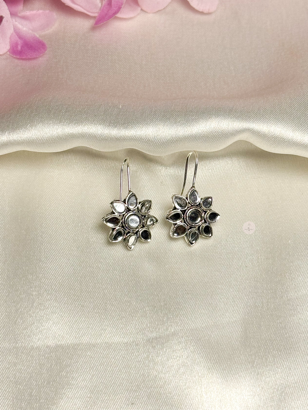 Oxidised Flower Earrings