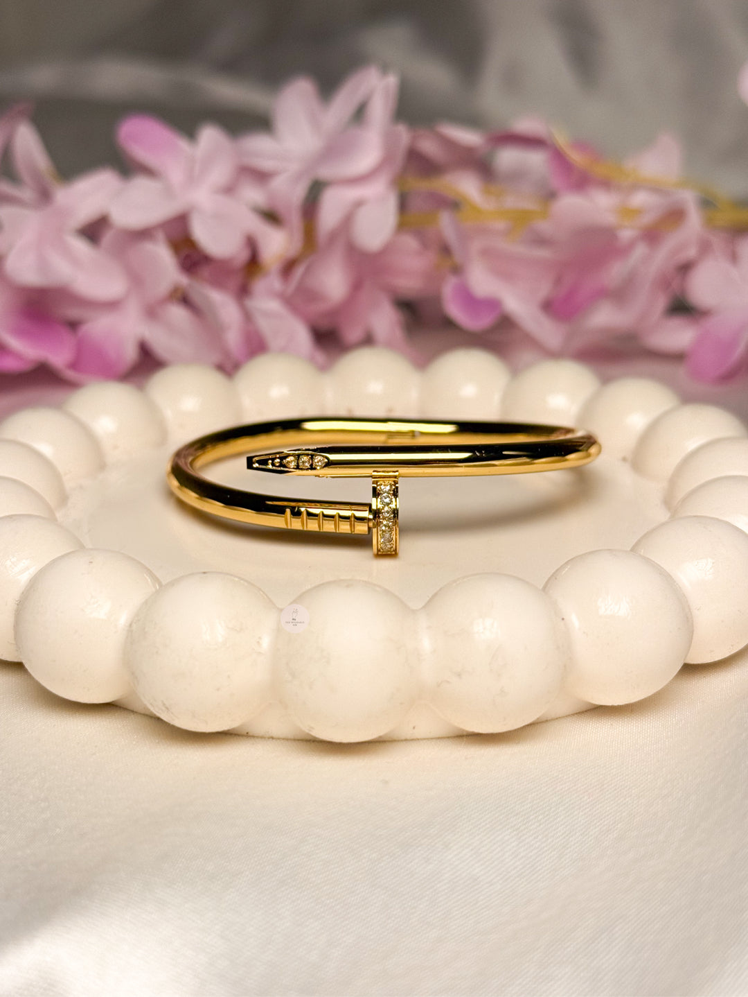 Delicate Diamond Nail Bracelet